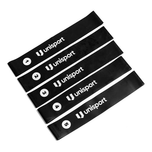 Unisport Bande de Résistance 5-Pack - Noir